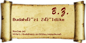 Budaházi Zöldike névjegykártya